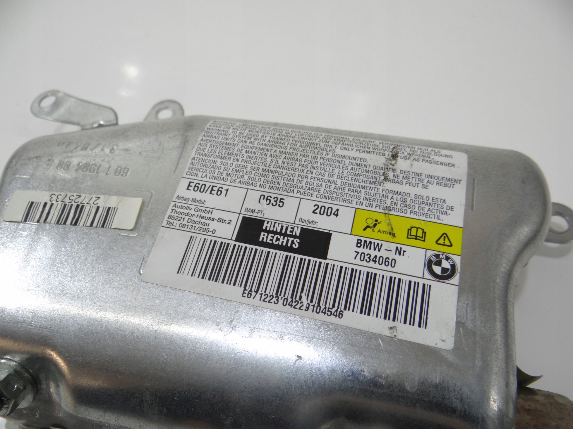 airbag POWIETRZNA right rear part BMW E60 7034060