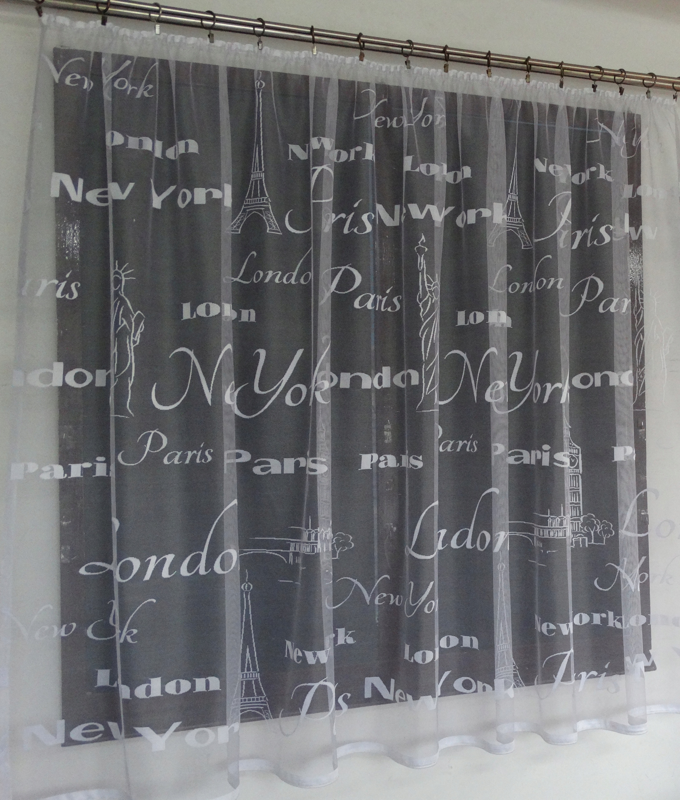 Mg Záclona Paříž New York A53 350x160cm hotová páska M