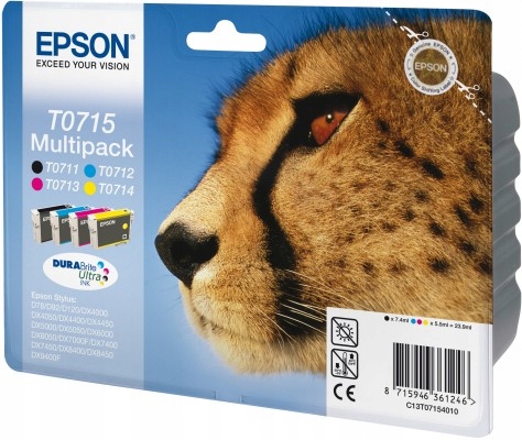 Oryginał Epson 4pack T0715 black cyan yellow magenta C13T07154012