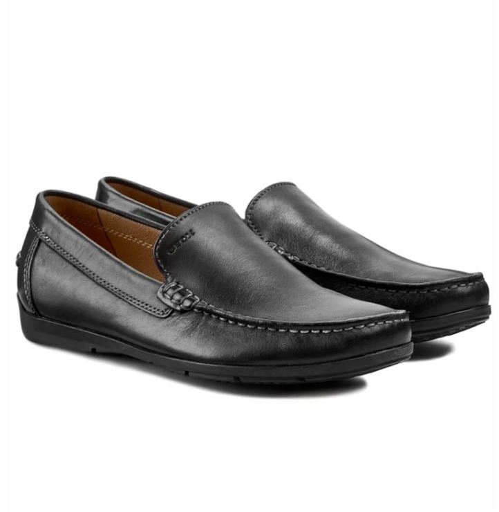 Geox U32Q3A Kožené Mokasíny Černé Pánské 43,5 6AA