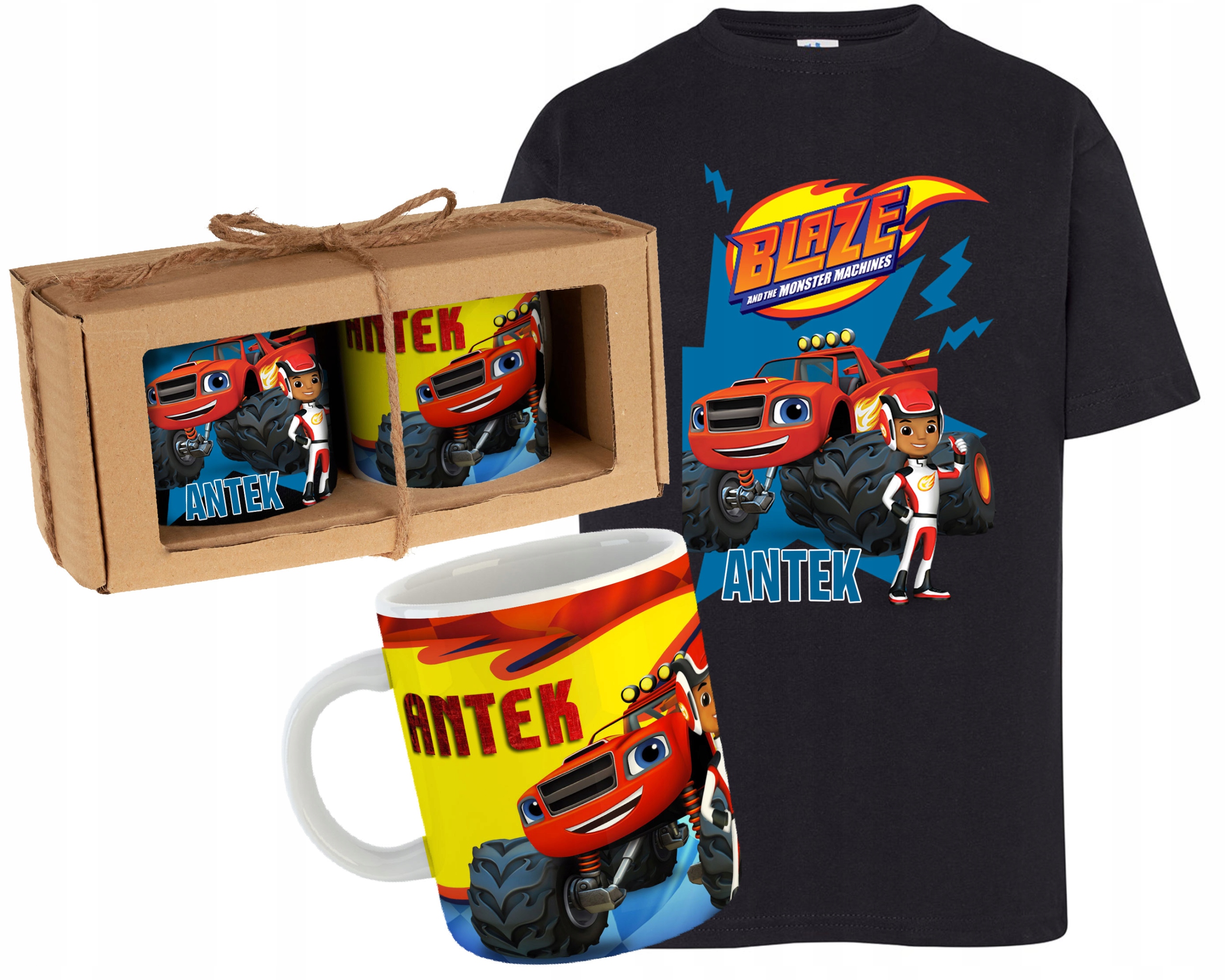 ZESTAW KOSZULKA+KUBEK BLAZE I MEGAMASZYNY+IMIĘ Y5