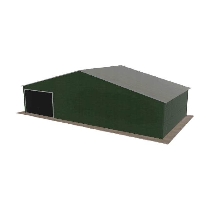 Plechová garáž 11x5.5 m jednopolohová, dvouspádová, zelená