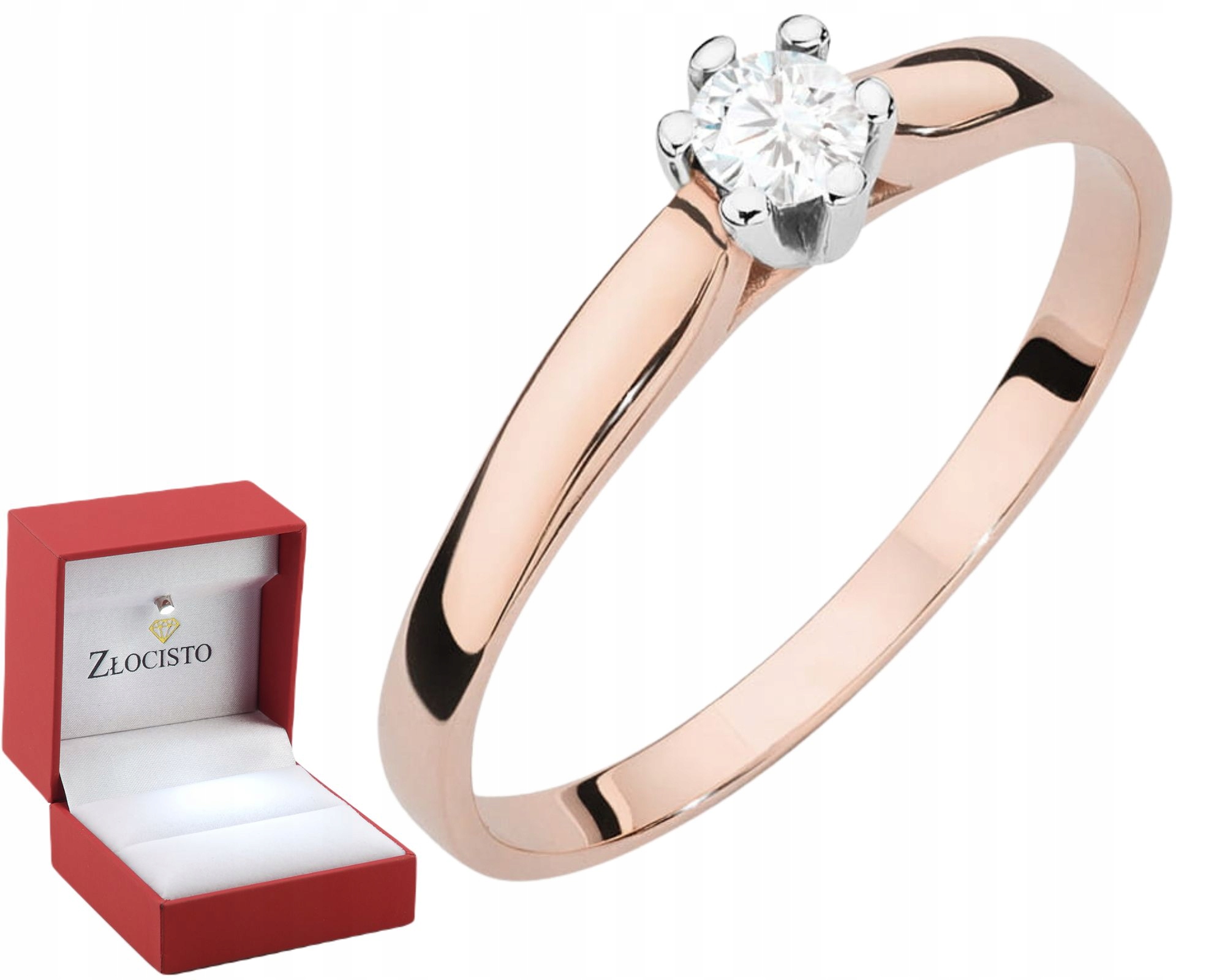 Růžové Zlato Prstýnek Laboratorní Diamant Gravírování Bonus 585 Dárek