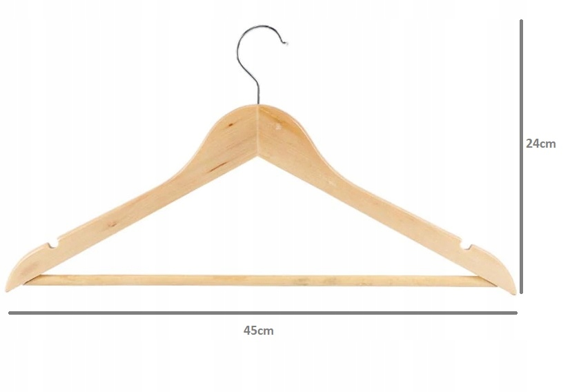 DREWNIANE WIESZAKI UBRANIA DREWNIANY WIESZAK 10SZTUK KOLOR NATURALNE DREWNO Marka Retoo