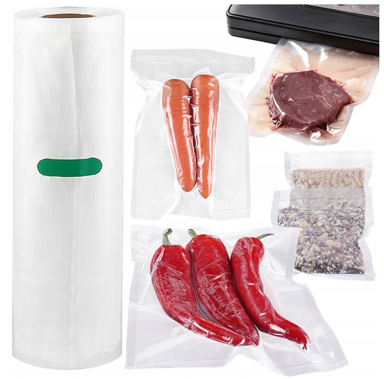 FOLIA MOLETOWANA RYFLOWANA do ZGRZEWARKI próżniowej RĘKAW ROLKA 30cm x 6m EAN (GTIN) 59067742132921