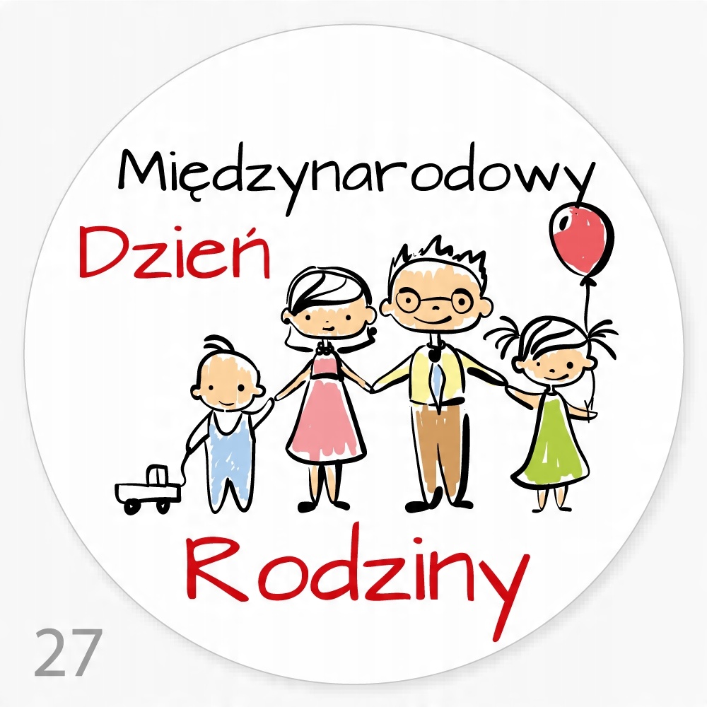 

Naklejki Międzynarodowy Dzień Rodziny Święto 24szt