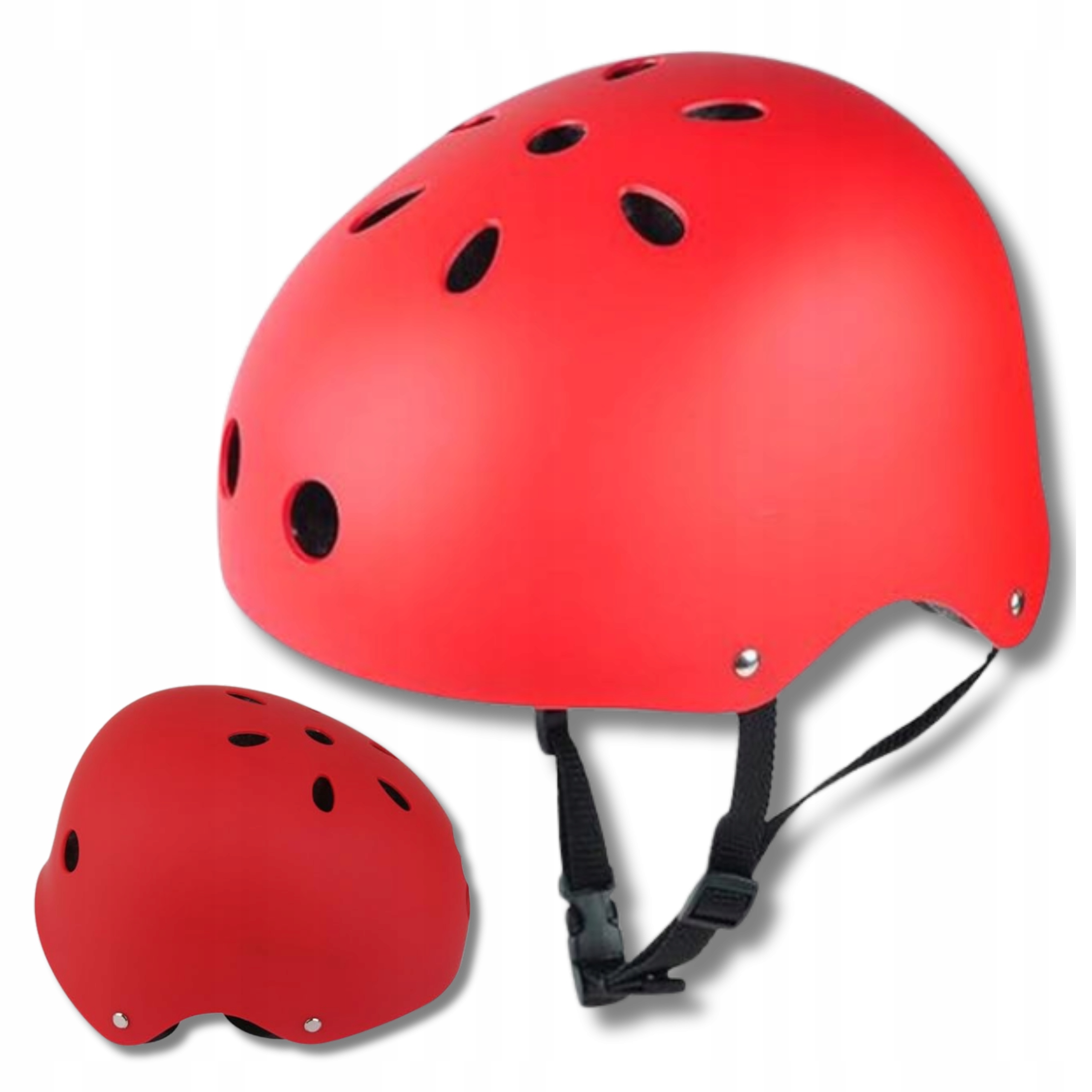 Kask Ochronny Rower Hulajnoga Deskorolka Abs Lekki Regulacja M Czerwony