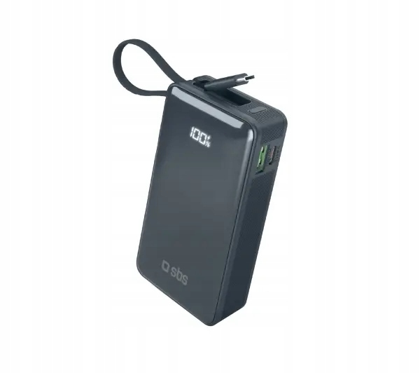 Powerbanka Sbs TTBB10000LCDTCPD20B 10000mAh 20W Usb 2x Usb-c kabel Usb-c