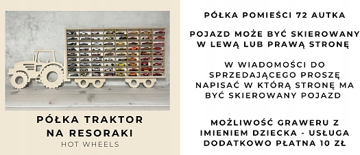 NOWOŚĆ półka TRAKTOR regał 72 resoraki hot Wheels Kolekcja Traktor
