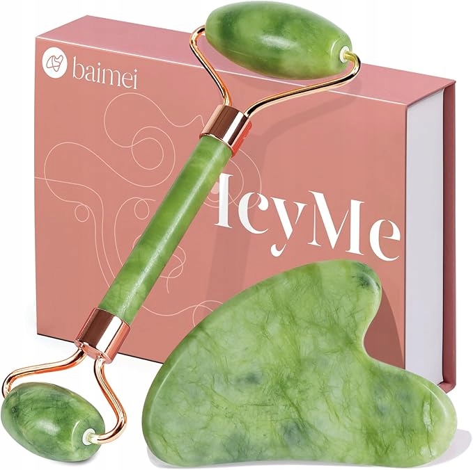 Jadeitový Kámen Gua Sha Roller Masážní Váleček Na Obličej Pro Snížení Otoků
