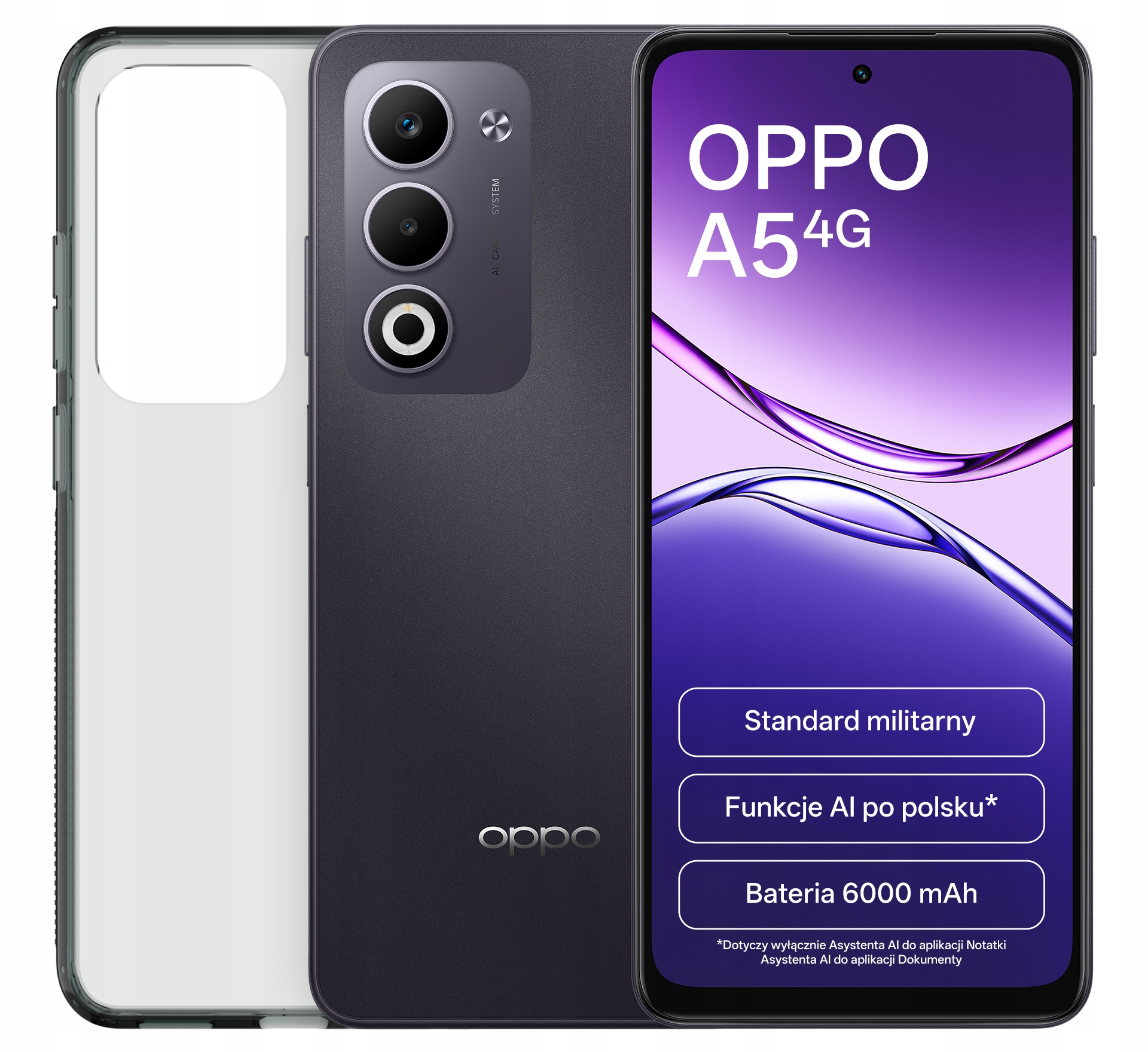 Smartfon Oppo A5 4G Ciemnofioletowy Etui