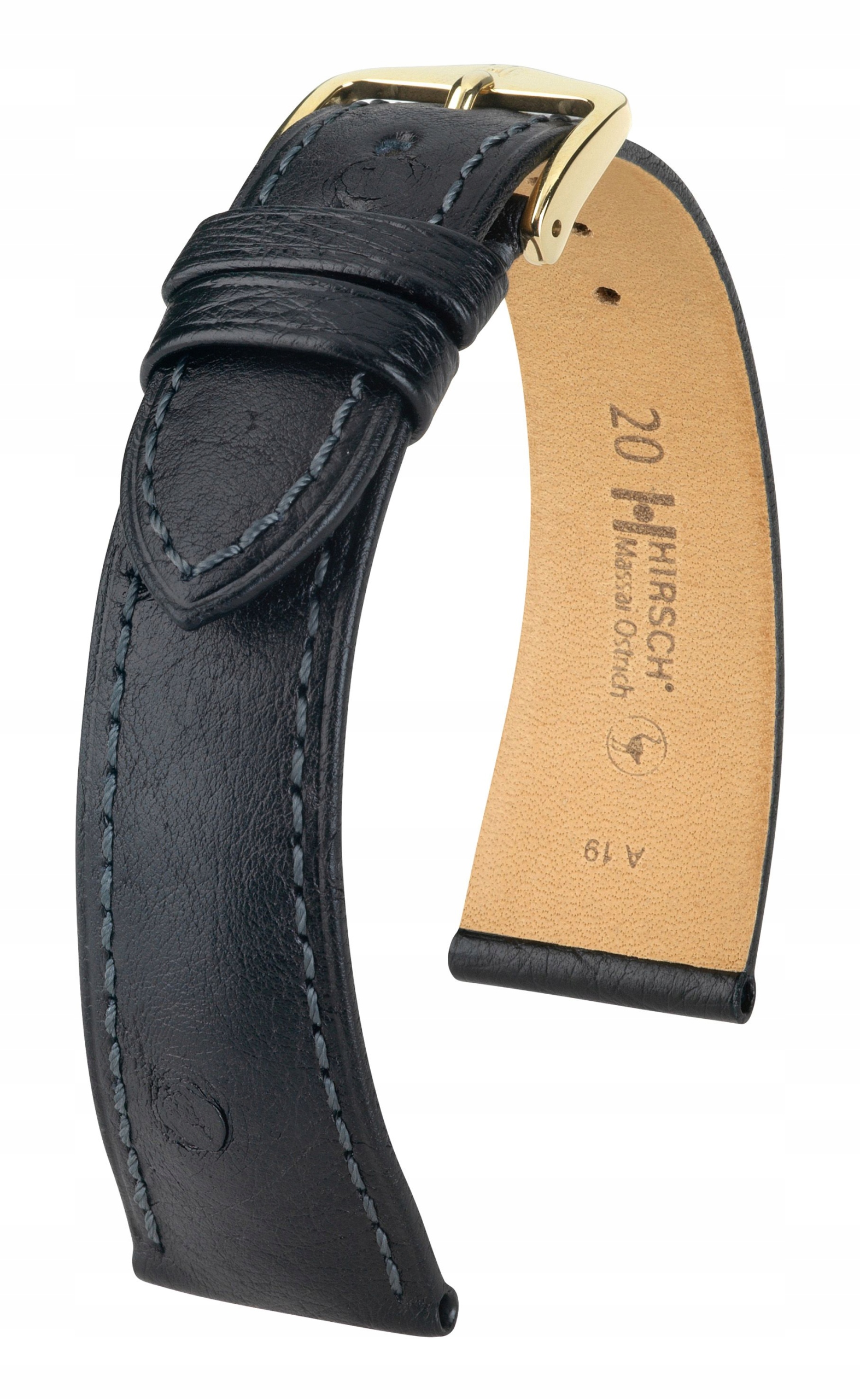 Řemínek Na Hodinky Hirsch Massai 50 Pštrosí Kůže 20