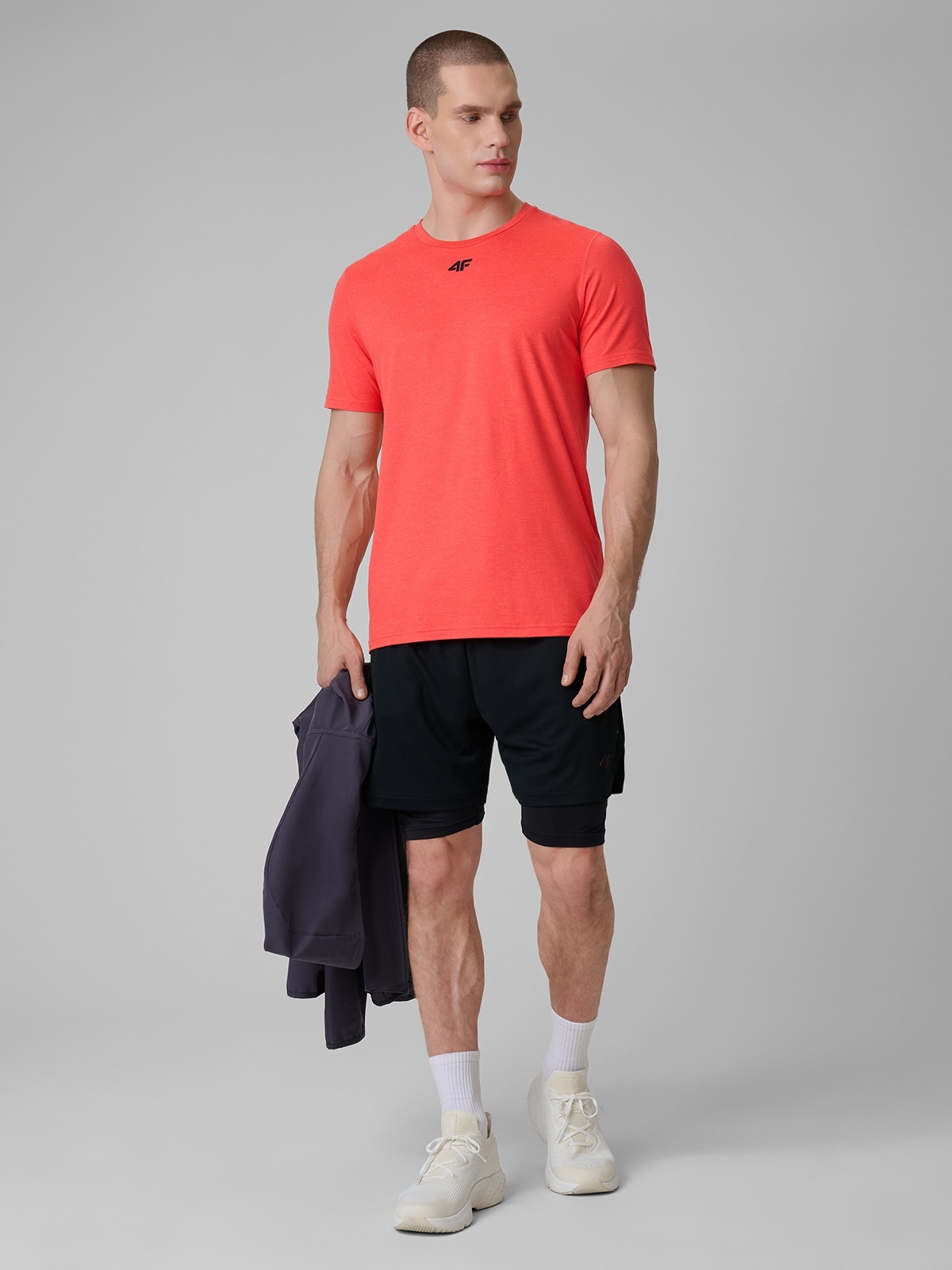 4F Kraťasy Kraťasy 2V1 Pánské Černé Rychleschnoucí Regular S