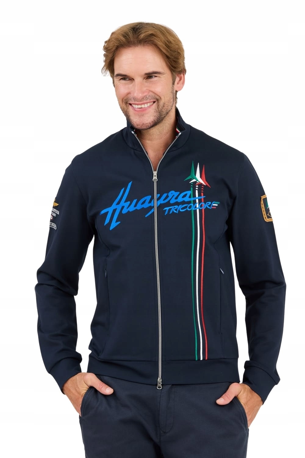 Aeronautica Millitare Tmavě modrá rozepínací mikina Sweatshirt M