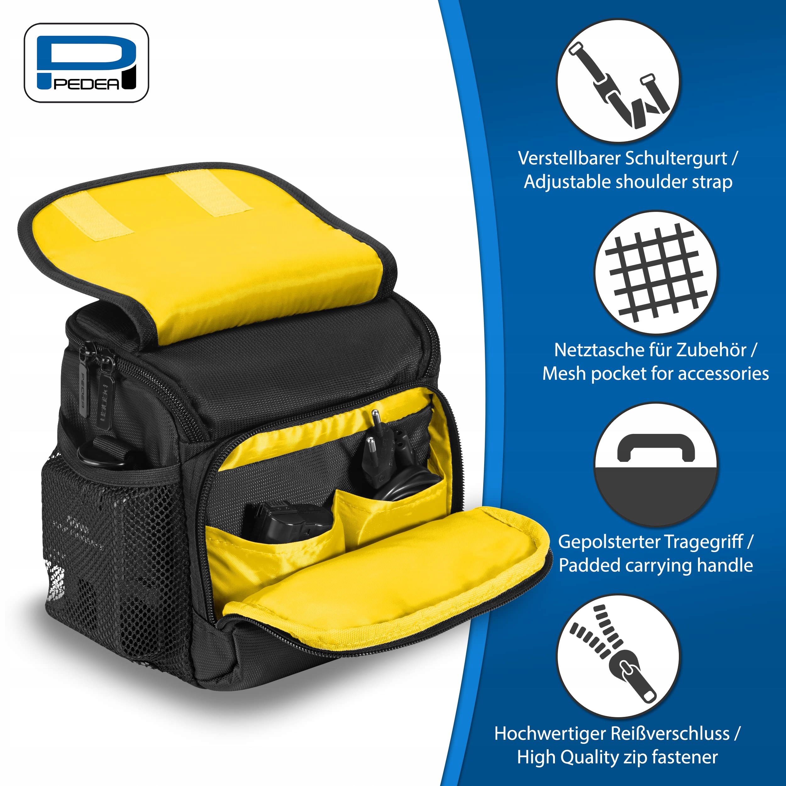 PEDEA Torba Na Aparat Essex DSLR SLR Systemowa Żółta Rozmiar M — miniatura 3