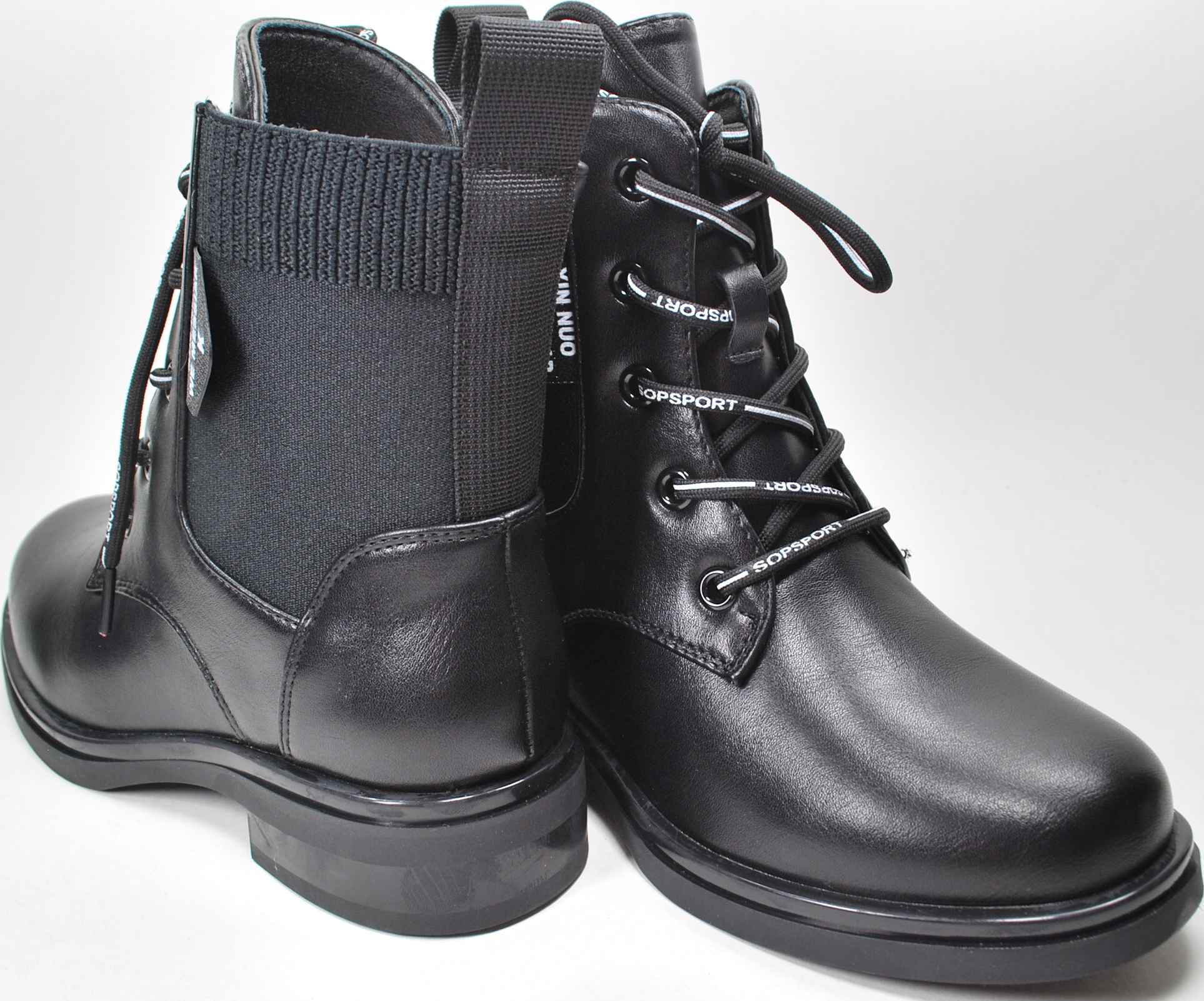 CZARNE dziewczęce ELEGANCKIE WYSOKIE BOTKI dla dziewczynki na suwak r 35 Kod producenta 53-DW