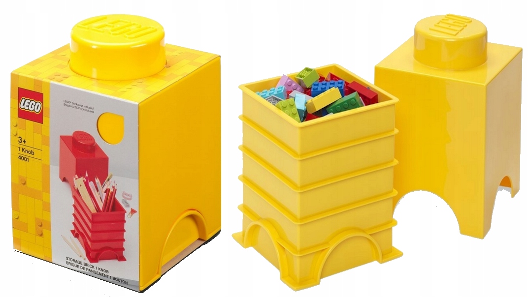 Lego pojemnik plastikowy Kształt Klocka Lego Żółty 18 x 12,5 x 12,5cm