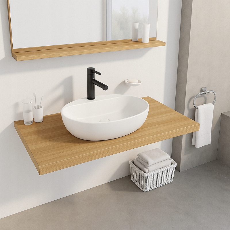 UMYWALKA NABLATOWA STAWIANA BIAŁA Z OTWOREM CERAMICZNA OWALNA 50 x 38 CM Kod producenta UMYWALKA NABLATOWA BIAŁA