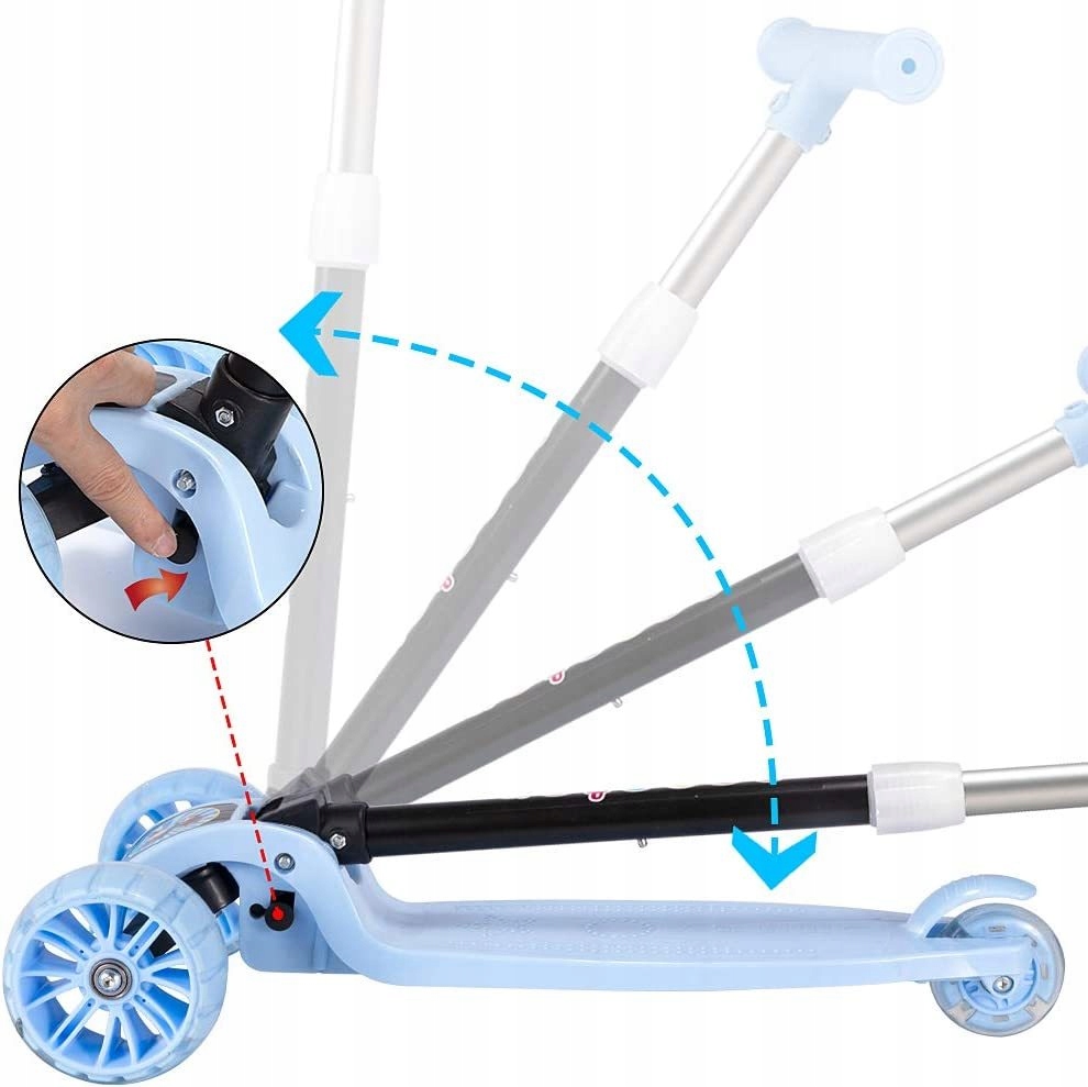 HULAJNOGA TRÓJKOŁOWA DLA DZIECI ŚWIECĄCE KÓŁKA LED BALANSOWA SKŁADANA 50kg Rodzaj trójkołowa