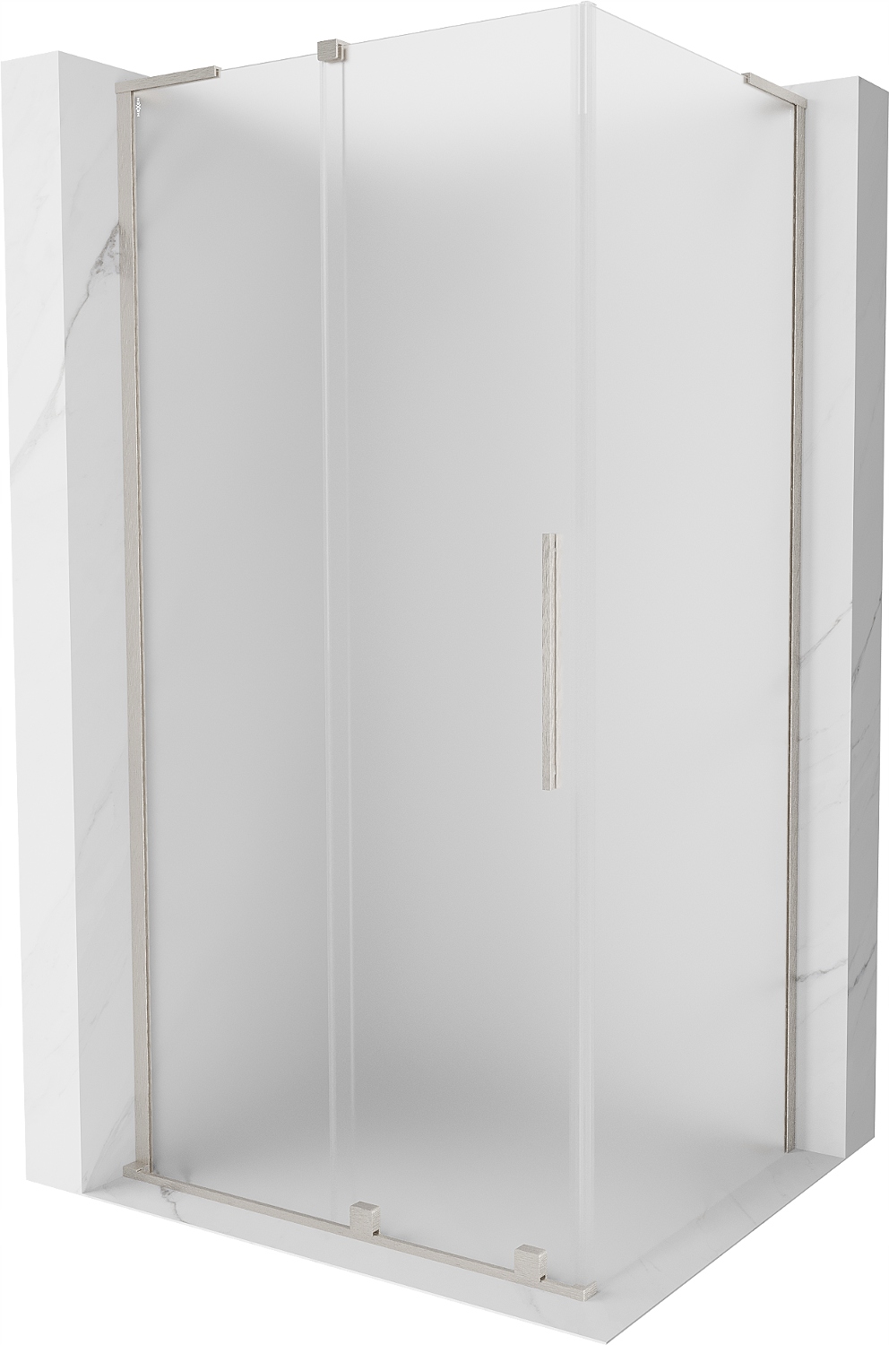 Mexen Velar L Sprchová kabina 120x90cm, matné sklo, kartáčovaný nikl