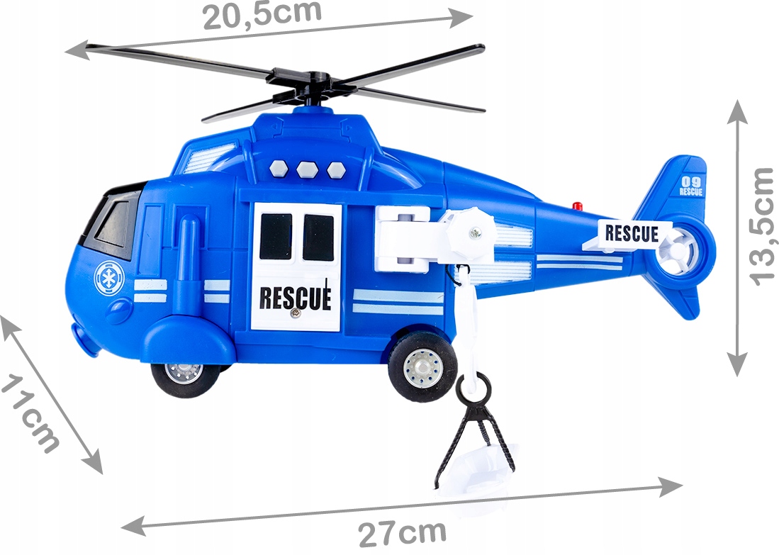 HELIKOPTER POLICJA 1:16 DŹWIĘK, ŚWIATŁO, PROJEKTOR EAN (GTIN) 5901924230441