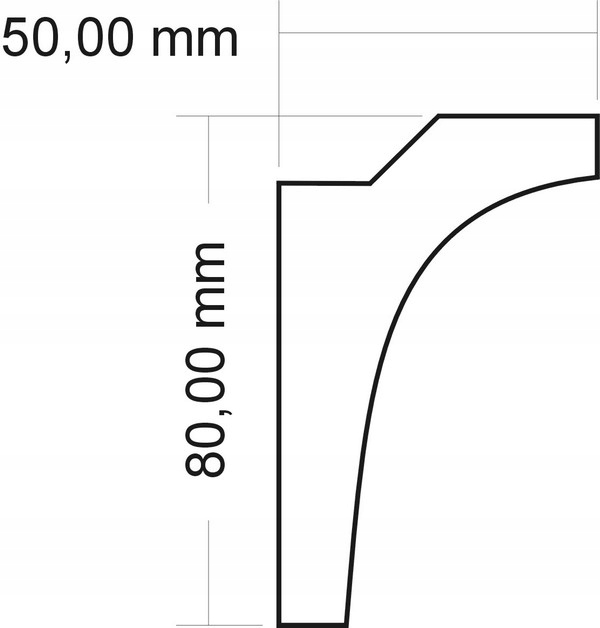 FO-24 Gzyms oświetleniowy,listwa sufitowa 80x50 mm Marka Cascade Decor