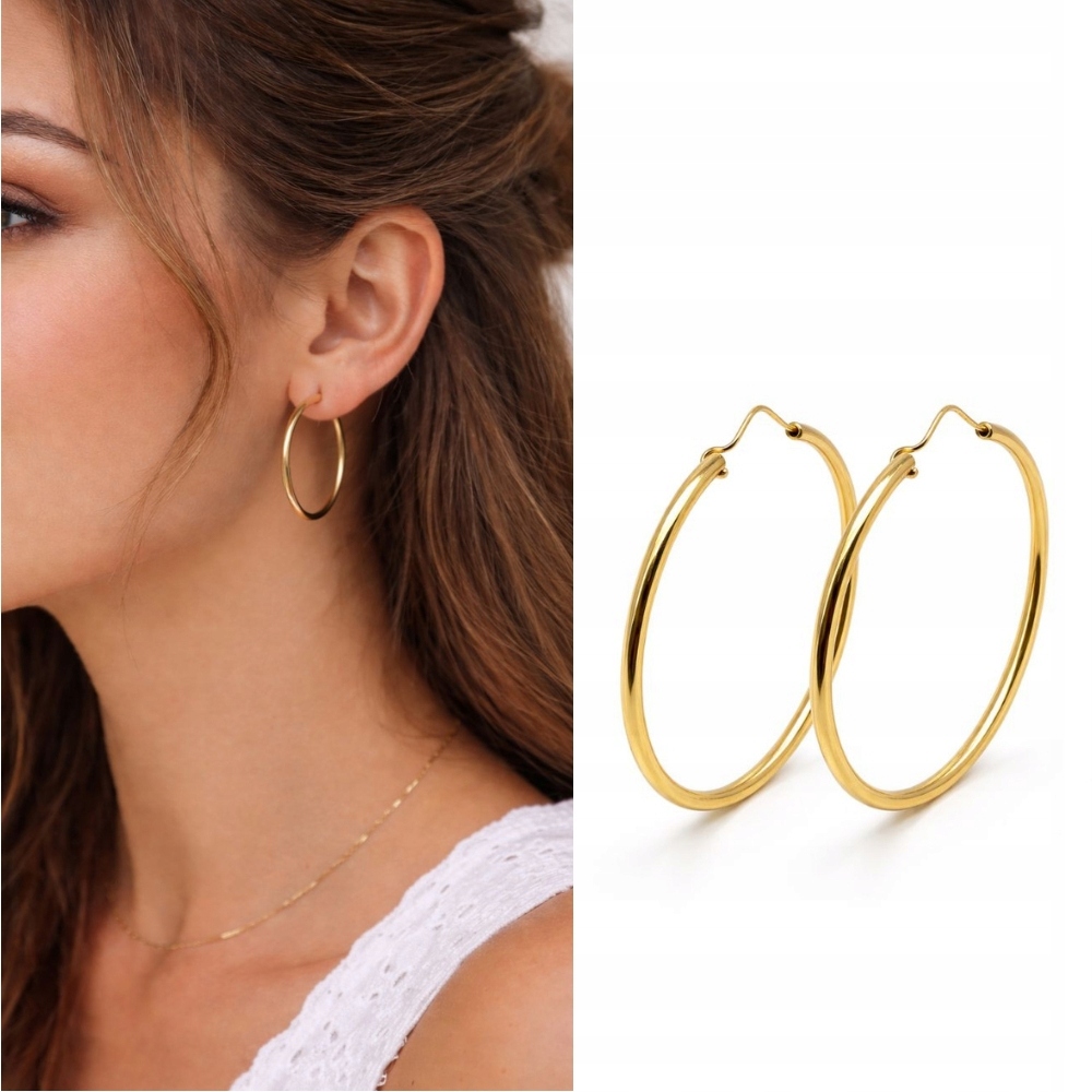 Náušnice Kola 925 Pozlacené Klasické Kolečka Univerzální 4,2 CM Módní