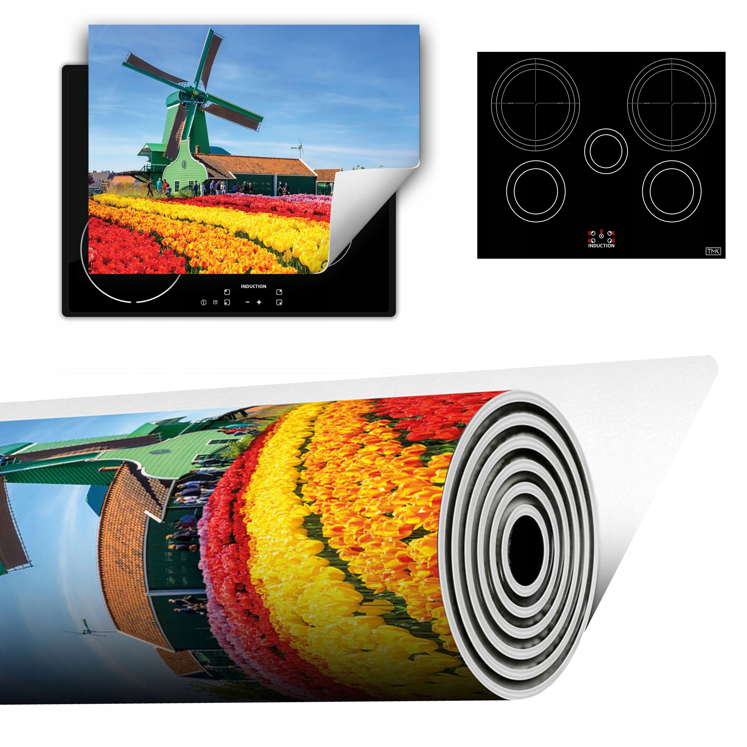 Vinylová Podložka Do Kuchyně Více Místa 70x52 Větrník tulipány