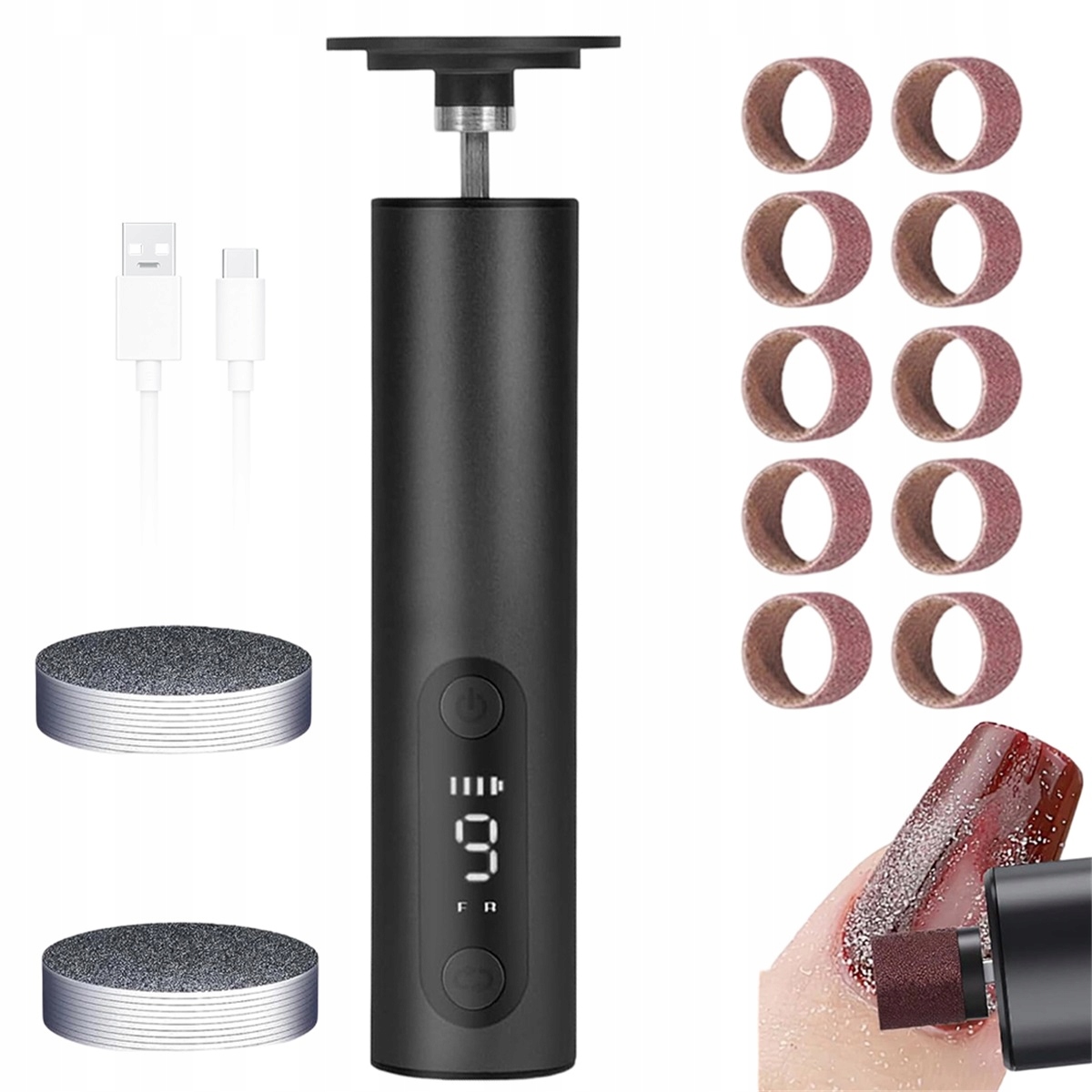 Elektrický Pilník Na Nohy pro rychlost s digitálním displejem baterie