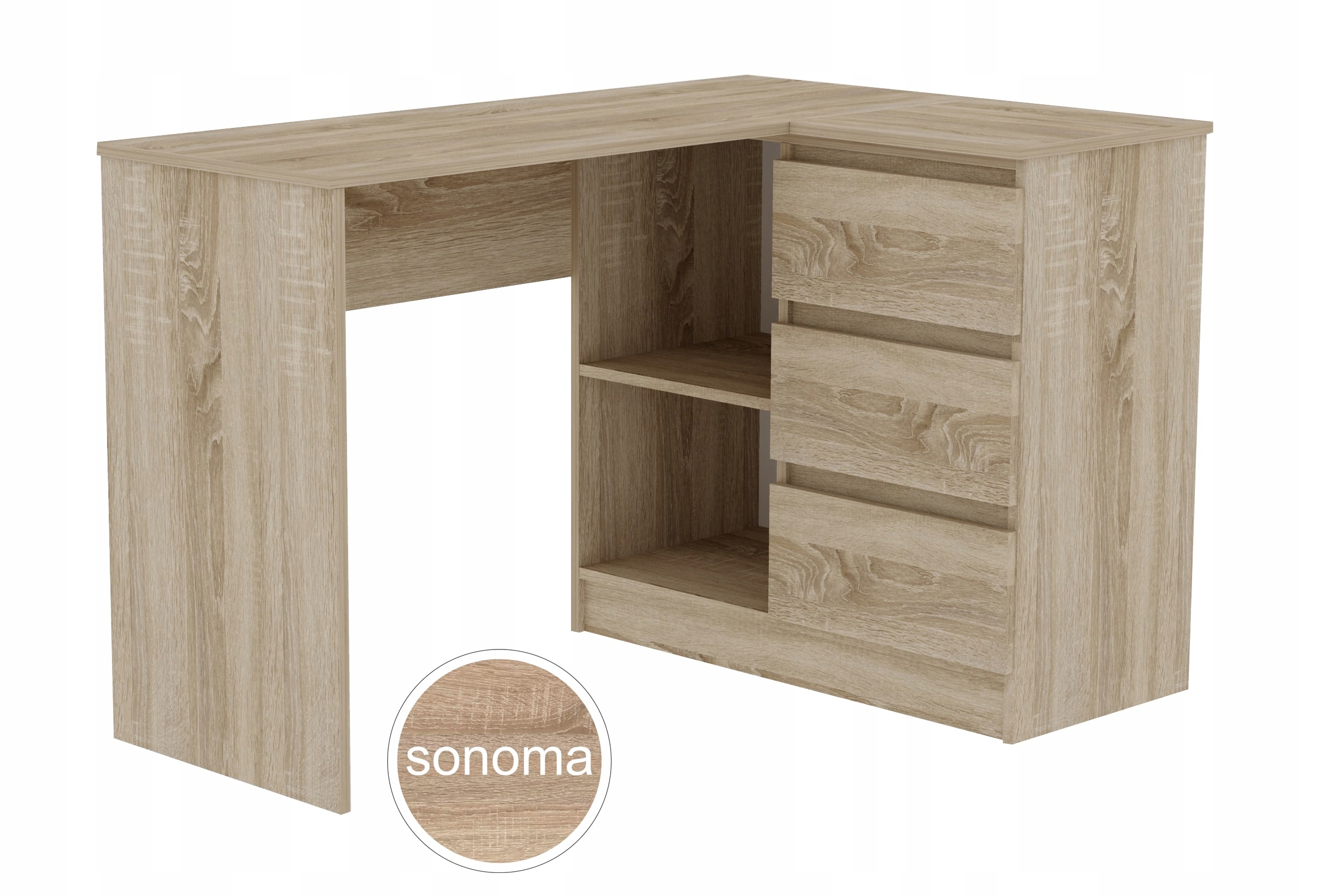 Biurko narożne prawe/lewe ARTUR sonoma Kolekcja biurko