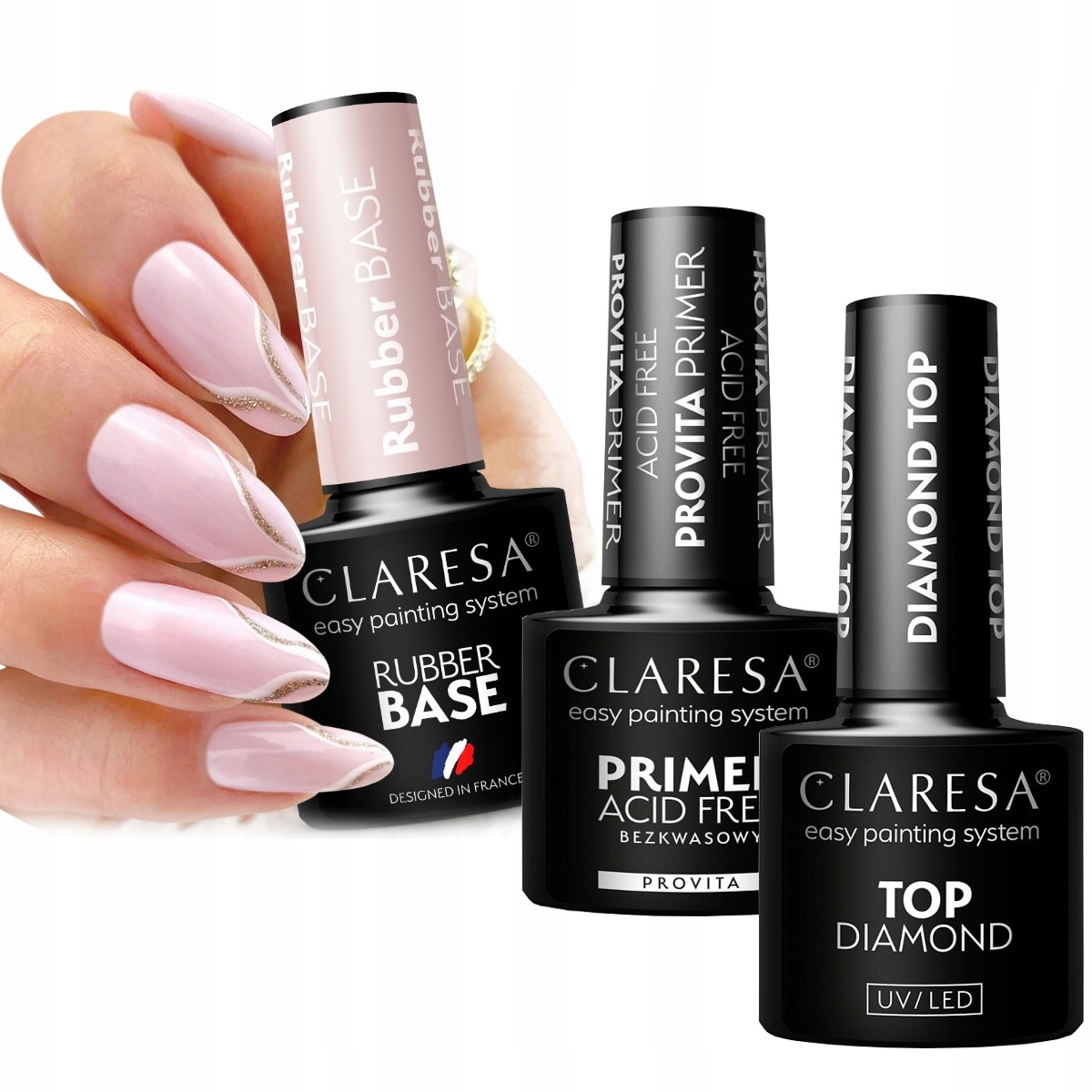 Claresa Rubber Base Top Diamond Primer Provita Wybór Koloru