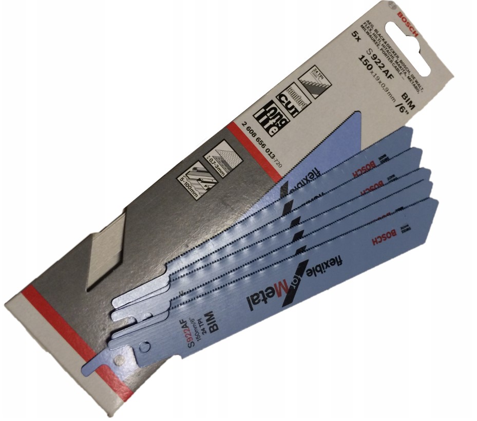 pilový list pro pilu ocasku Bosch S922 Af na kov 5ks liščího ocasu