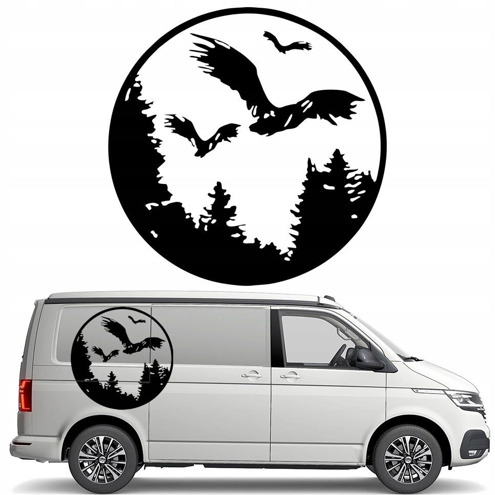 Samolepka Grafika na karavan s karavanem Orel Ptáci Eagle Les 90x90