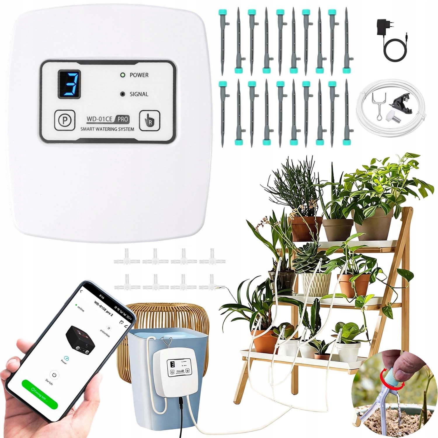 Automatické Wi-fi Zavlažování Do 20 Květináčů 15 M, Automatická Konev