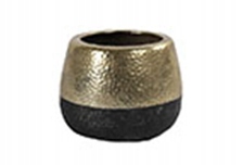 Doniczka czarno-złota osłonka boho loft 18,5x14cm