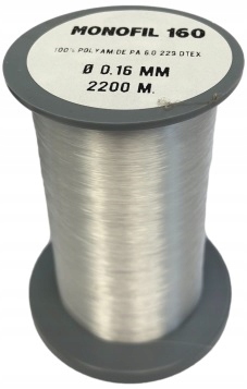 

Nici bezbarwne żyłka do podszywarki 0,16mm 2200m