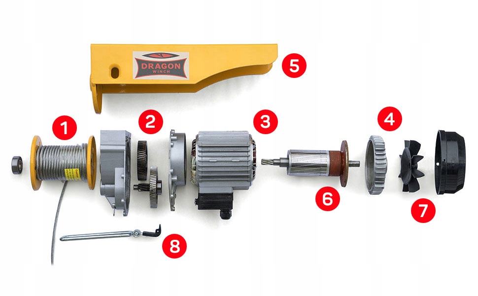 WYCIĄGARKA ELEKTRYCZNA WCIĄGARKA LINOWA 230V 800kg Marka Dragon Winch