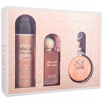 Lattafa Perfumes Fakhar Rose Dárková sada Edp 100 ml, deospray 200 ml a vla