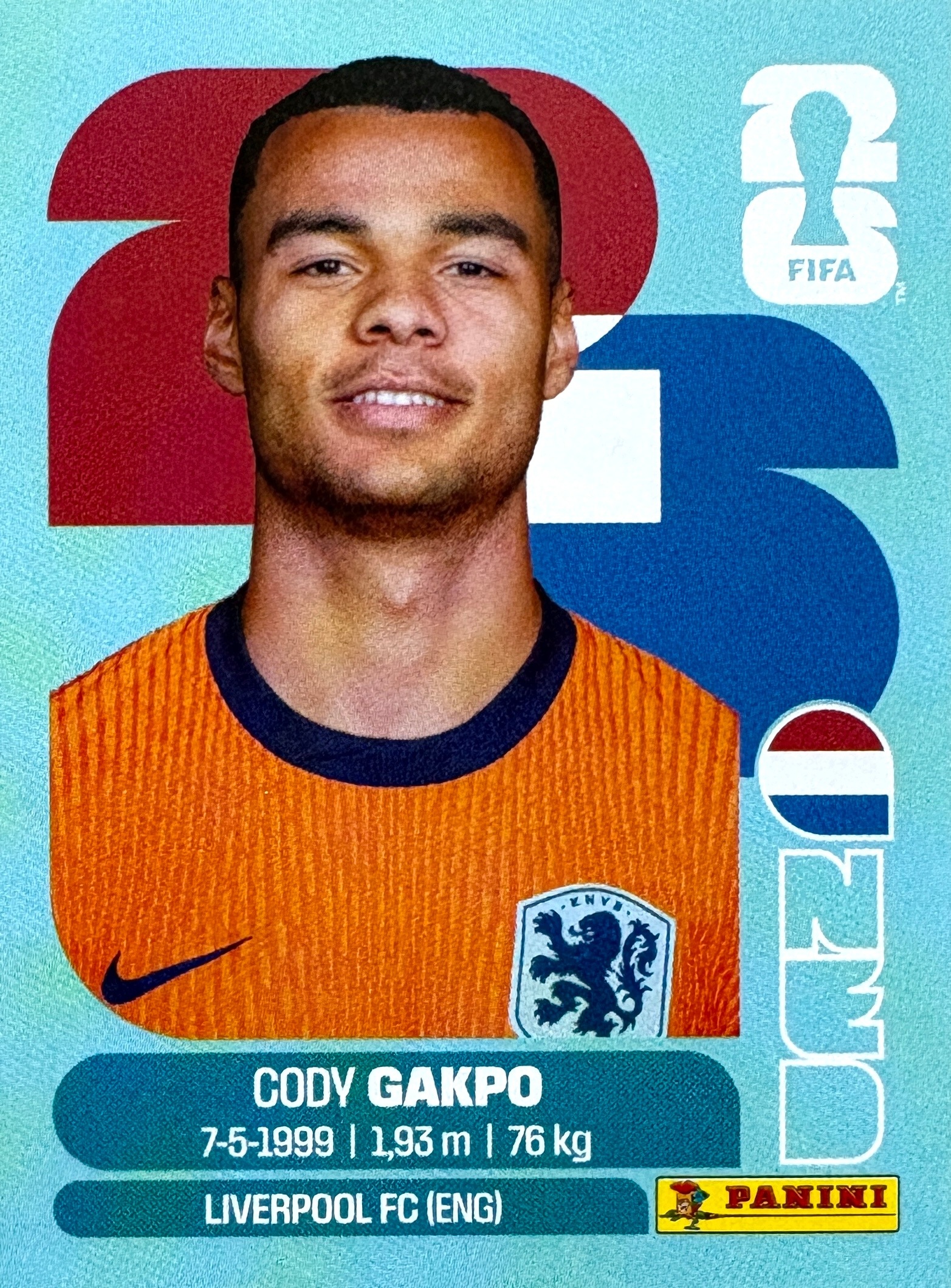 Naklejki Panini World Cup 2026 naklejka Ned 20 Cody Gakpo Holandia