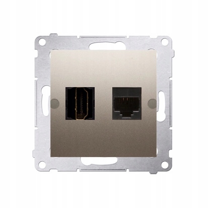 Simon 54 Hdmi zásuvka počítačová zásuvka RJ45 Zlatá matná