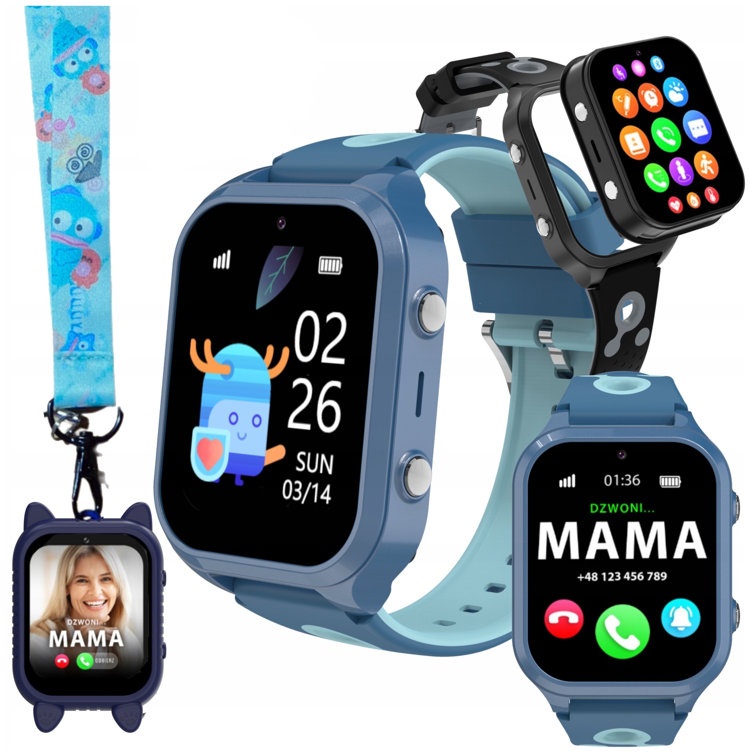 Smartwatch Dla Dziecka Z Gps Zegarek Dziecięcy Telefon Sim Gry Aparat Kroki