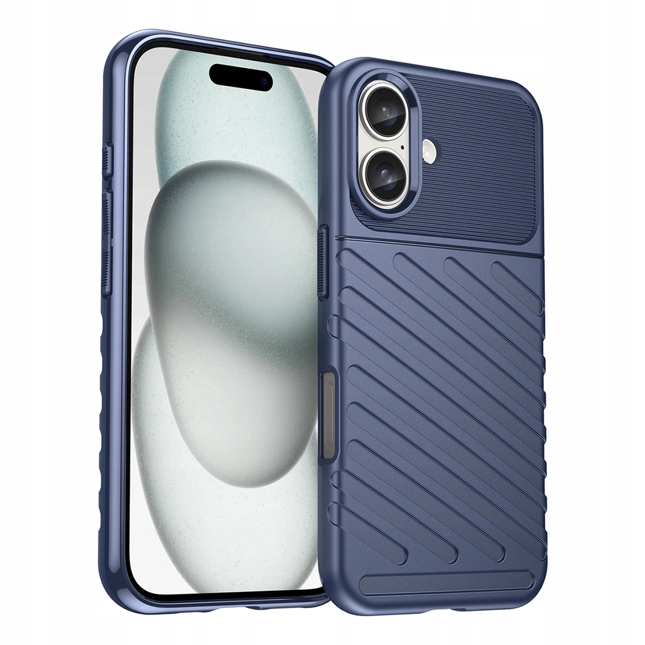 Etui silikonowe Thunder Case do iPhone 16 niebieskie Hurtel