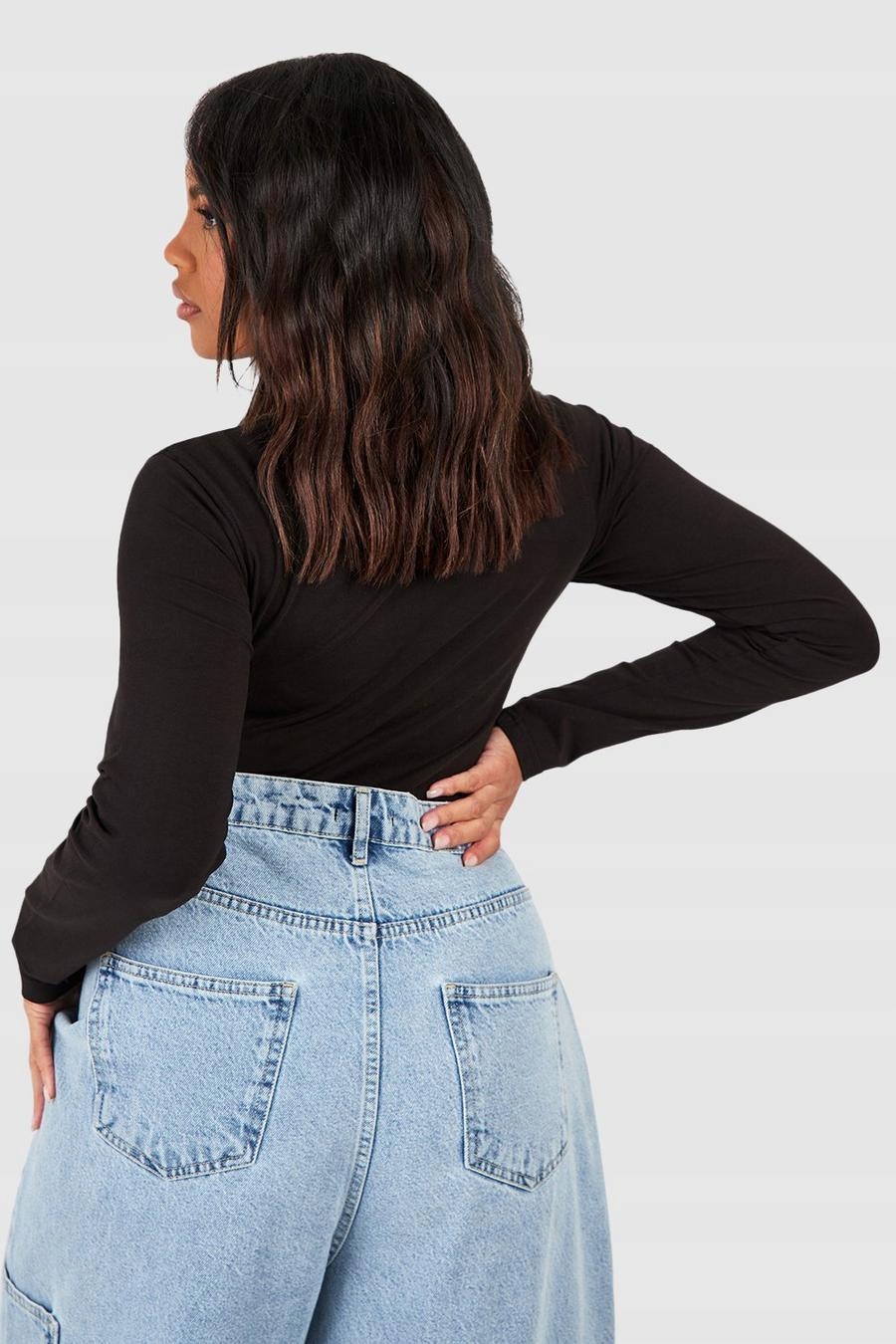 AC14202 *BOOHOO CZARNE KLASYCZNE BODY Z DŁUGIM RĘKAWEM XXL Marka Boohoo