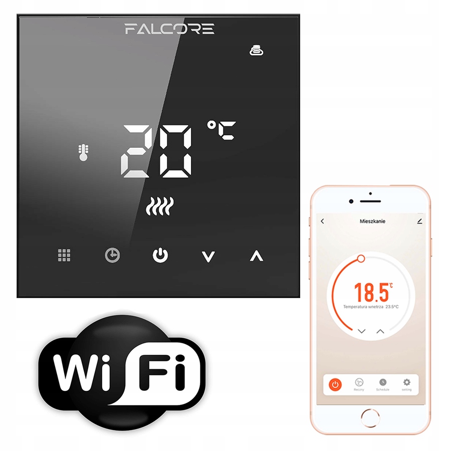 Pokojový termostat, pokojový regulátor, regulátor Falcore PT-501C WiFi