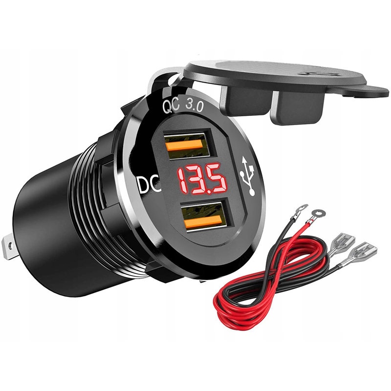 MC3084C - Зарядное устройство адаптер питания 2x USB QC3. 0 вольтметр 3A 24V