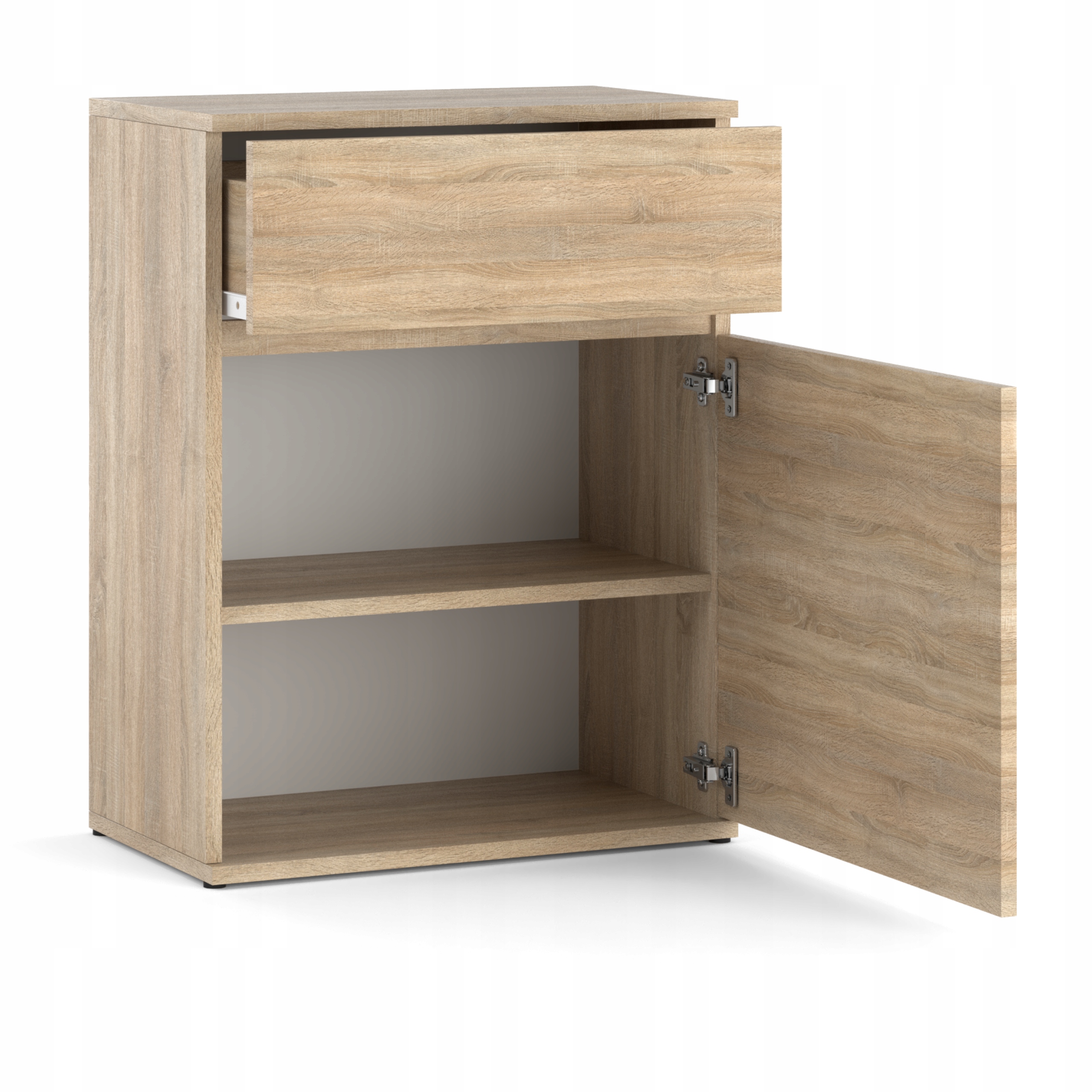 KOMODA DĄB SONOMA Z SZUFLADĄ 60CM NOWOCZESNA POJEMNA SZAFKA Z PÓŁKAMI SALON Marka Stiv-Meble