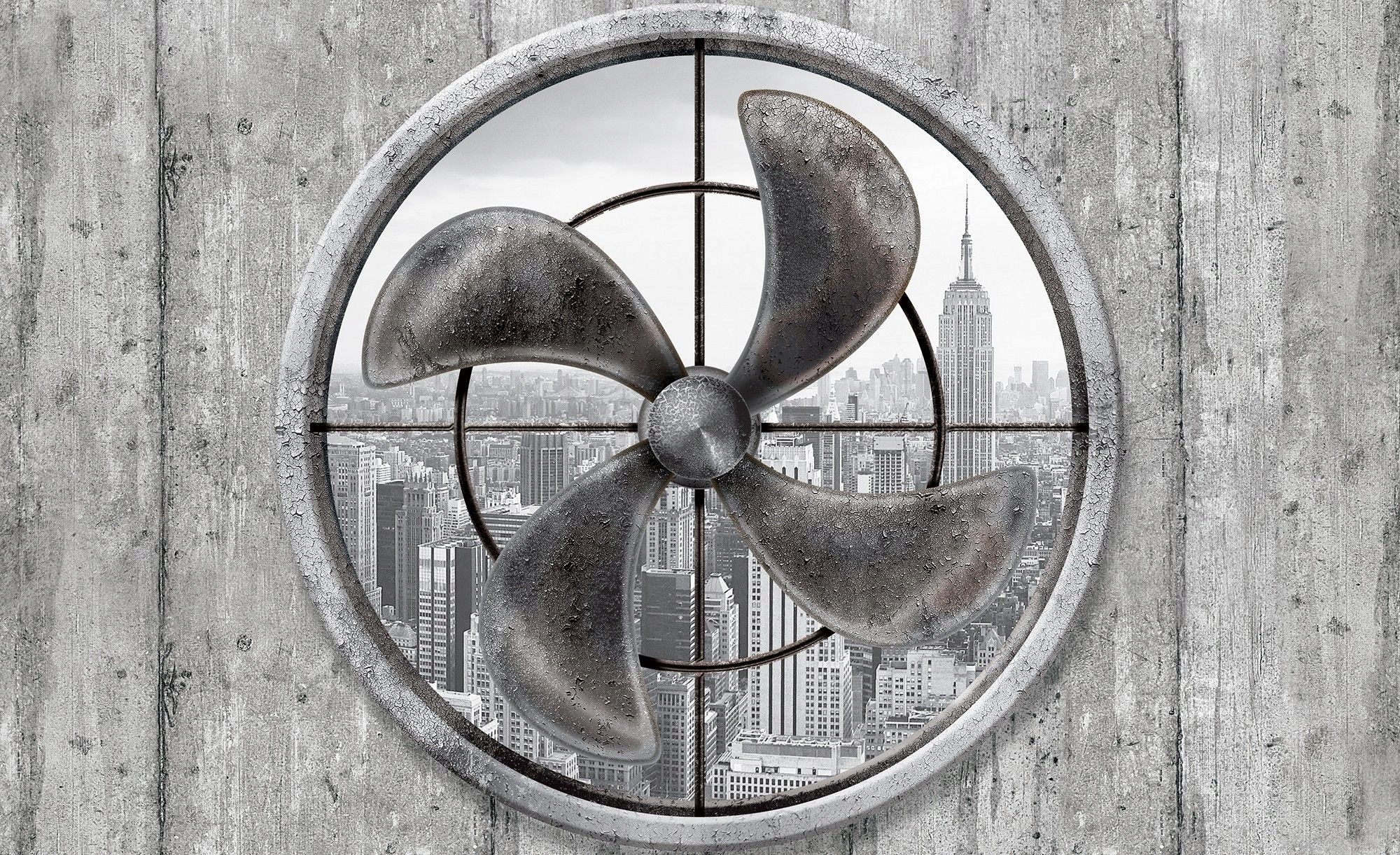 Fototapeta New York pohled z okna, industriální loftový styl 350x250 lepidlo