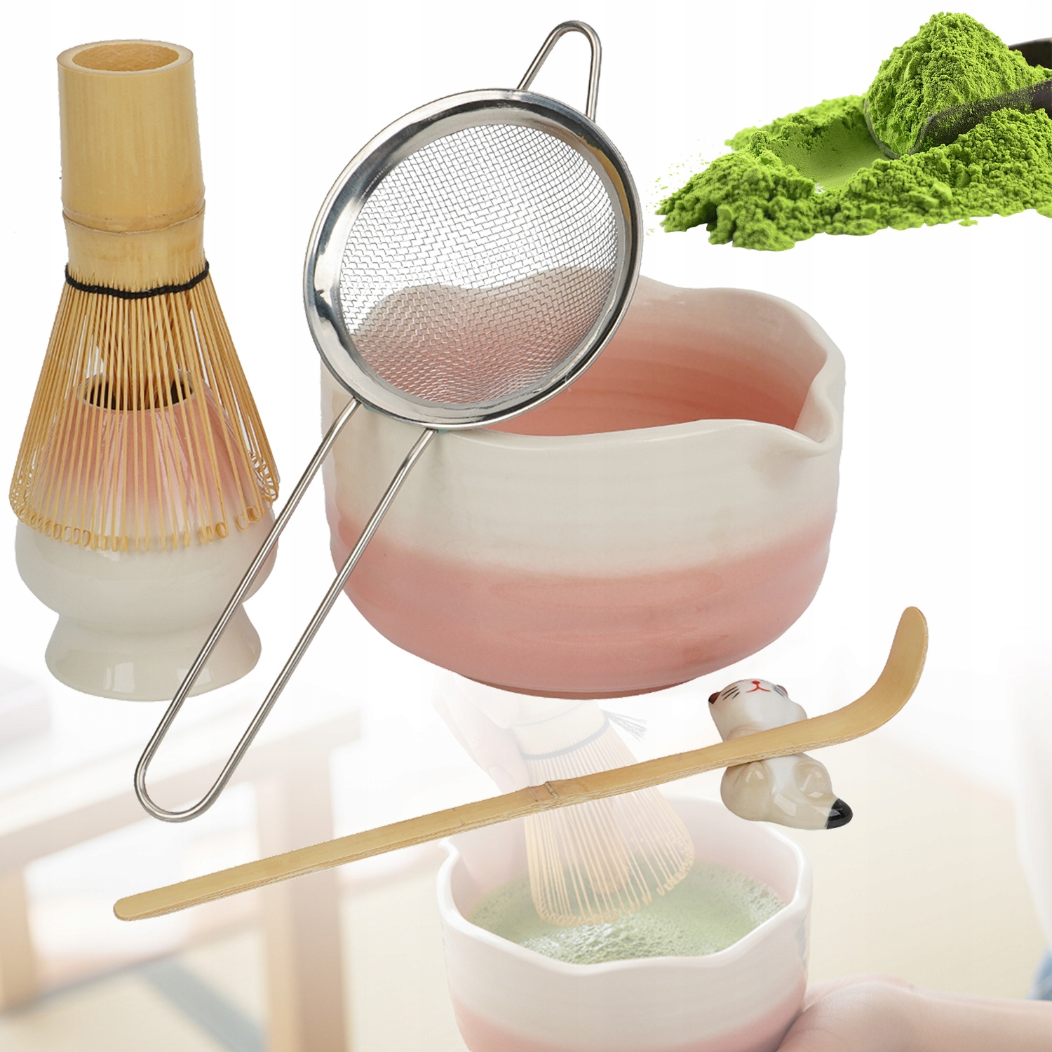 6 balíčků, růžová sada Matchy, pro milovníky Matchy, snadné čištění