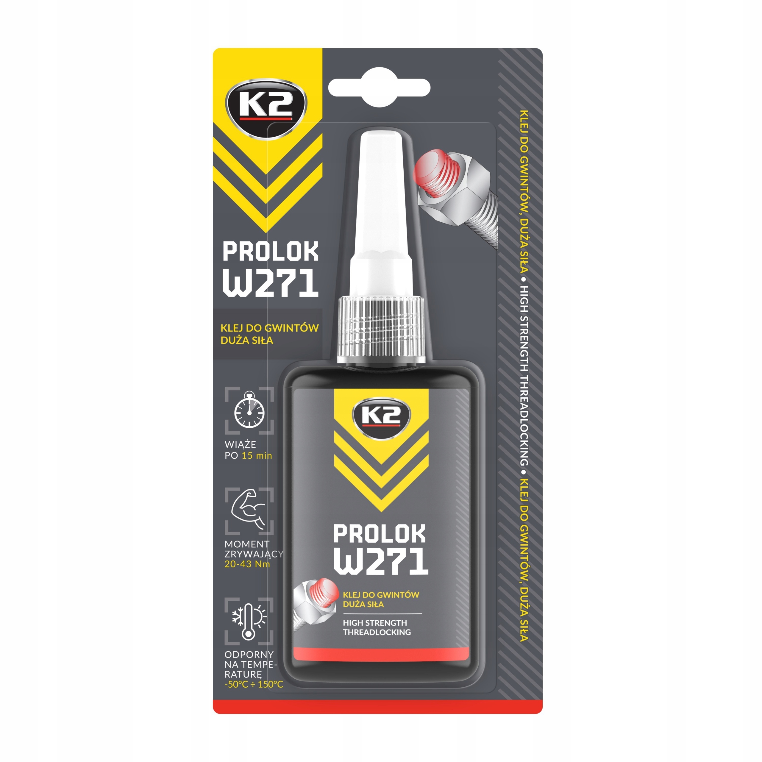 

K2 Prolok W271 Klej anaerobowy do gwintów Mocny