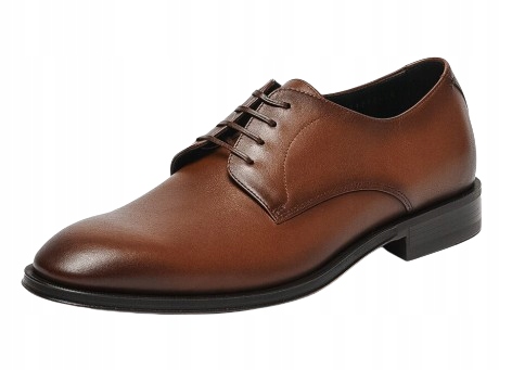 Boss Pánské Polobotky Hnědé Šněrovací Elegantní Kůže 48,5 Jtj